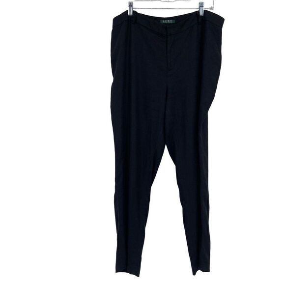 Lauren Ralph Lauren 100% Linen Fully Lined Pants Black Size 14W - Picture 1 of 8